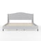 Martha Stewart Amelia King Upholstered Platform Bed w/Curved Headboard and Cushioned Siderails, Wood Slat, Gray TW-3WDB02-K-GY-MS - alternate 3